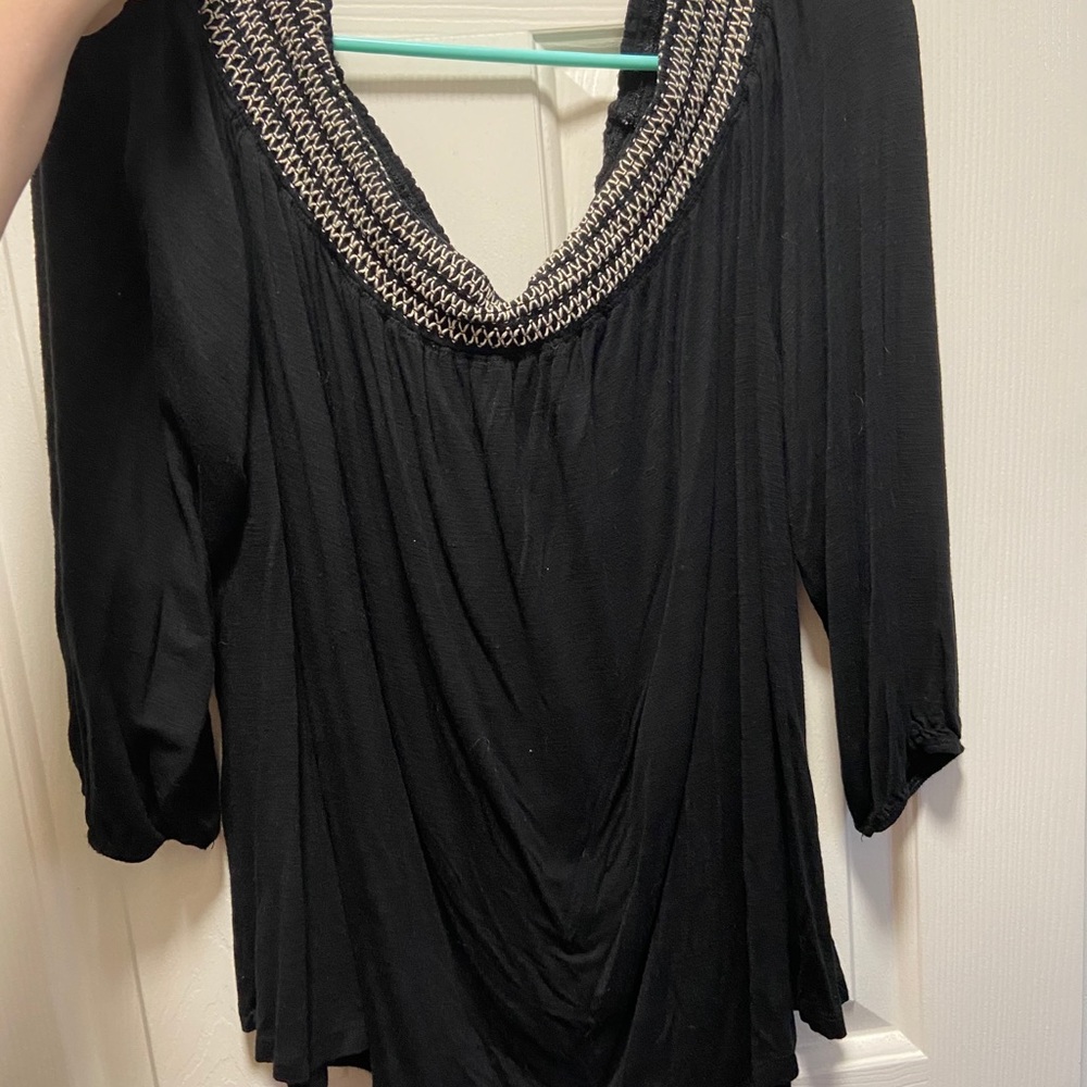 Old Navy Black Cold Shoulder Top